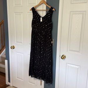 Talbots Black Dress with Gold Details